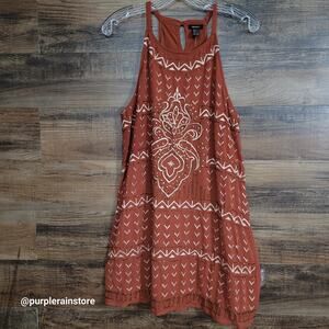 Forever 21 Chiffon Slip Dress L Embellished Beaded Boho Western Southwestern NWT